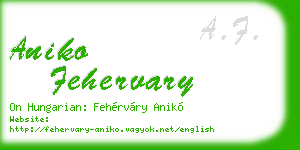 aniko fehervary business card