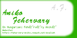 aniko fehervary business card